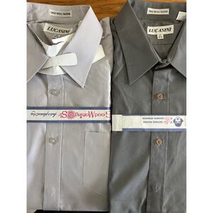 Lucasini‎ Button Up Men's Large Pack Of 2 Long Sleeve Shirts NWT
